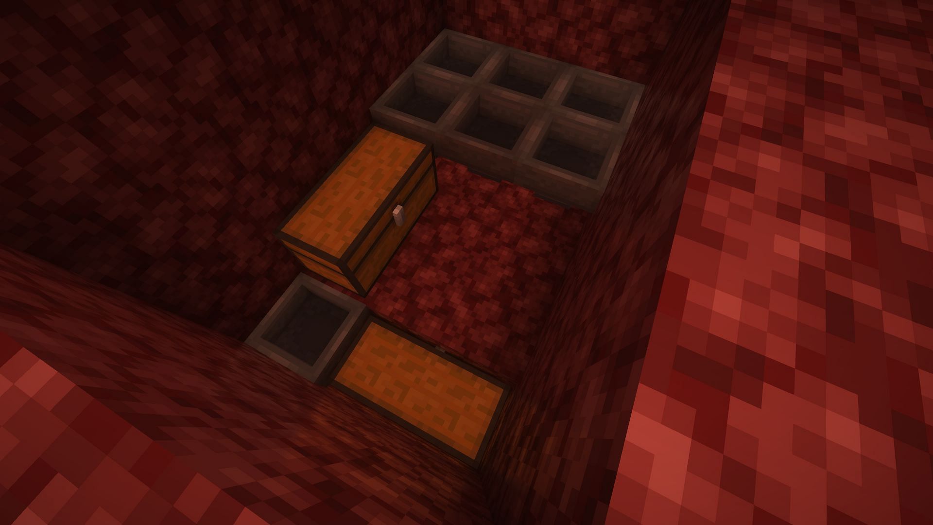 The farm's finished collection system (Image via Mojang)